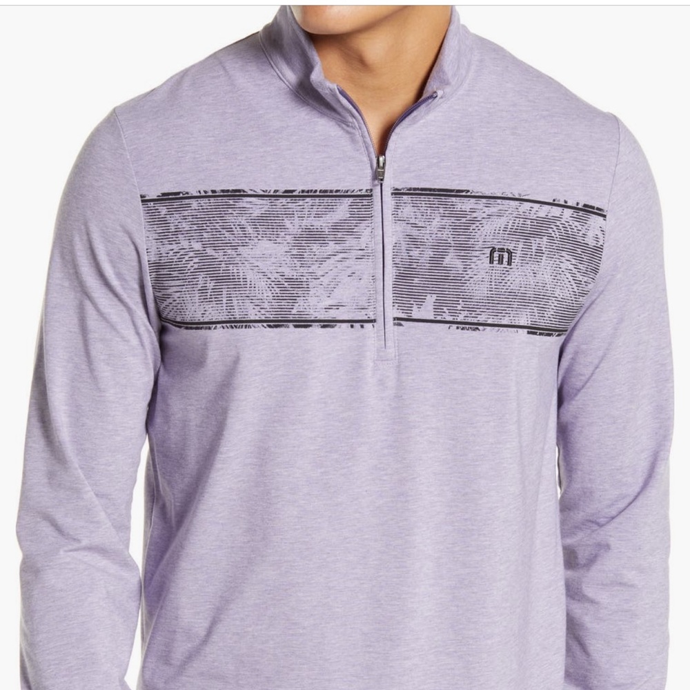 Travis Mathew Men's Purple Quarter-Zip Pullover